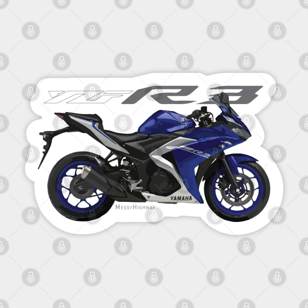 Yamaha R3 17 blue, sl Sticker by MessyHighway